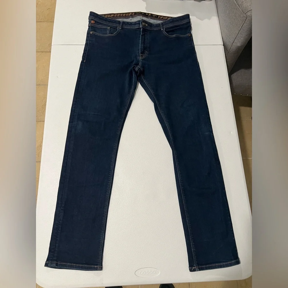 Massimo Dutti regular fit dark blue men's jeans straight leg size 38